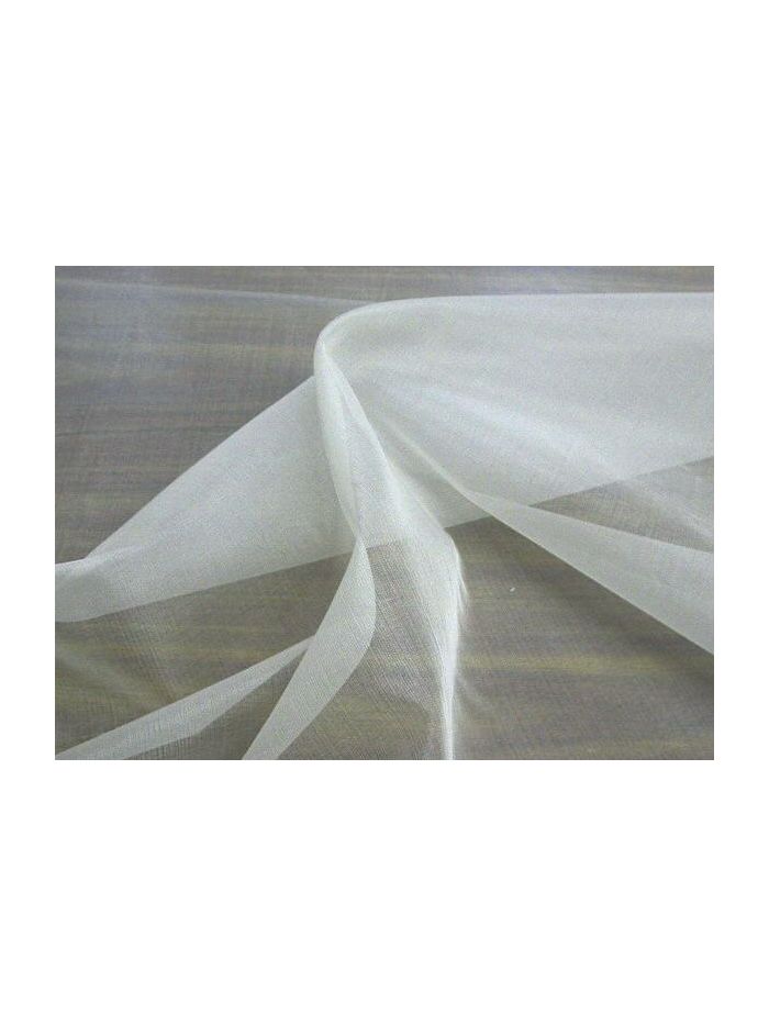 SEIDENORGANZA 100% SEIDE STOFF BRAUTMODE - reinweiß