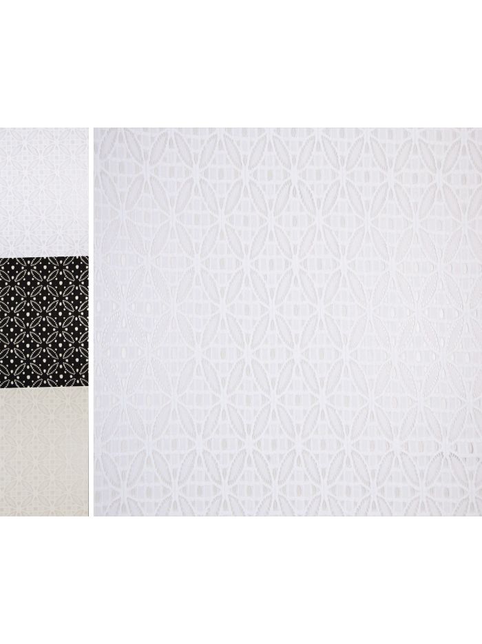 BI-STRETCH SPITZE STOFF STRETCHSPITZE KREISE-OPTIK