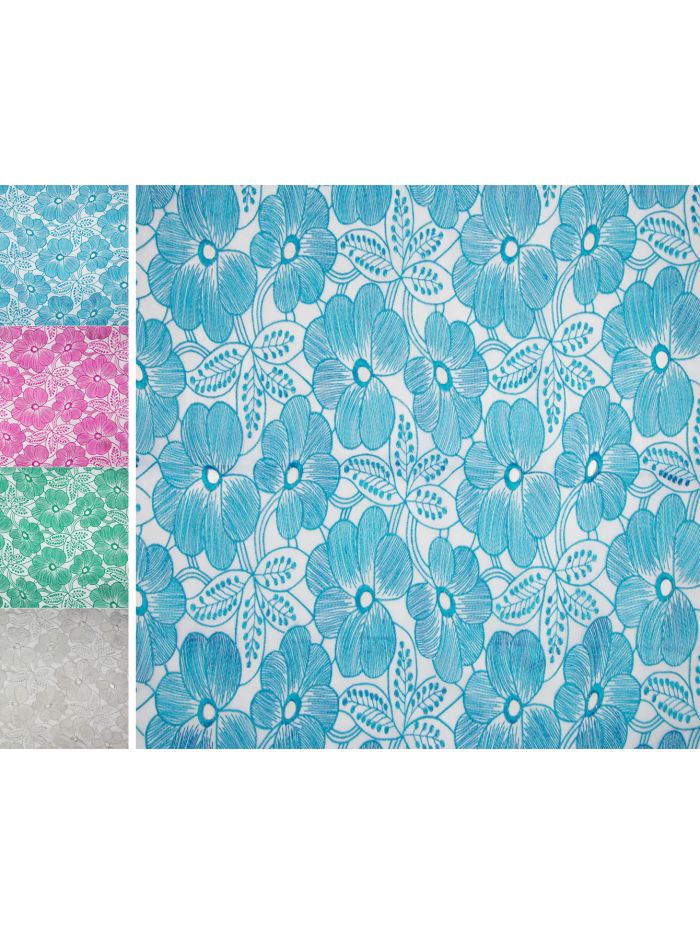 CHIFFON BLUMEN STICKEREI CHIFFONSTOFF GEMUSTERT